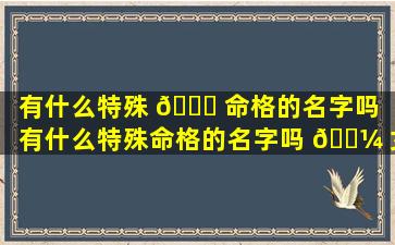 有什么特殊 🐕 命格的名字吗「有什么特殊命格的名字吗 🐼 女生」